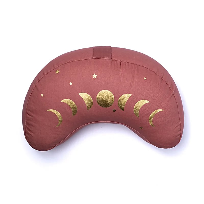 Coussin 'demi-lune' de Yoga ou Méditation en coton, de 37cm x 17 x 13 de hauteur - 1,100 kilogrammes. Housses extérieures en coton ! Les housses intérieures sont remplis de graines de Sarrasin !