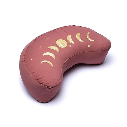 Coussin 'demi-lune' de Yoga ou Méditation en coton, de 37cm x 17 x 13 de hauteur - 1,100 kilogrammes. Housses extérieures en coton ! Les housses intérieures sont remplis de graines de Sarrasin !