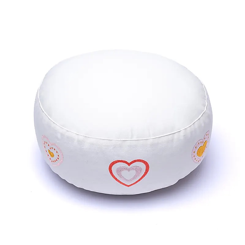 Coussins de Méditation/ Yoga, en coton biologique (OCS). 33 centimètres de diamètre x 17 centimètres de hauteur. 2100 grammes. De chez Yogi & Yogini, fait en Inde !
