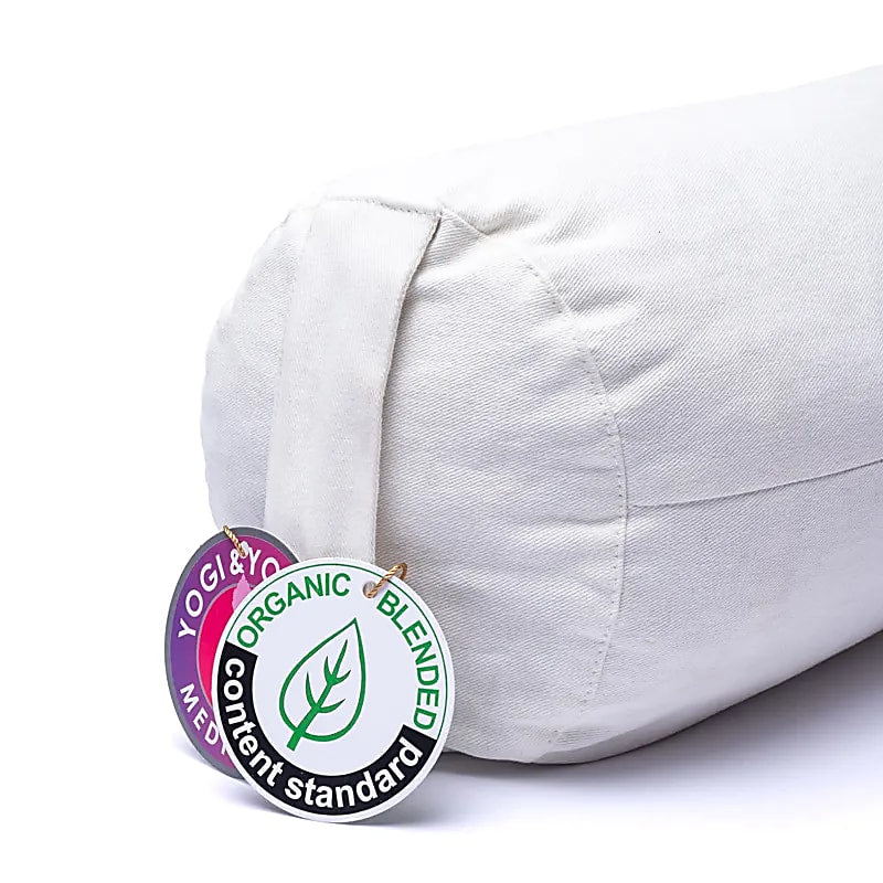 Coussin/ Bolster/ Traversin de Yoga ou Méditation en coton, de 60 centimètres de longueur x 16 de diamètre - 2,365 kilogrammes. Housse extérieure en coton ! La housse intérieure est remplis de graines de Sarrasin !