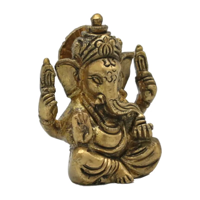 Sélection de Ganesh en métal (laiton), de 5 à 20 centimètres de haut. 2 Modèles avec de vraies pierres sertis. Parfait dans une salle de Méditation, Autel, Collection, Exposition...!