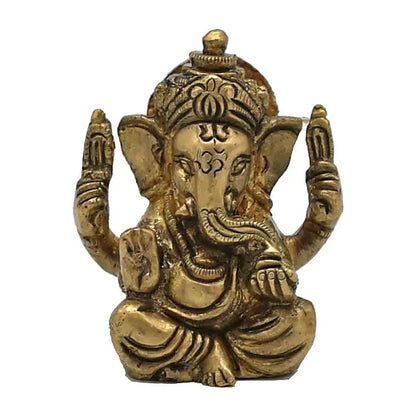 Sélection de Ganesh en métal (laiton), de 5 à 20 centimètres de haut. 2 Modèles avec de vraies pierres sertis. Parfait dans une salle de Méditation, Autel, Collection, Exposition...!