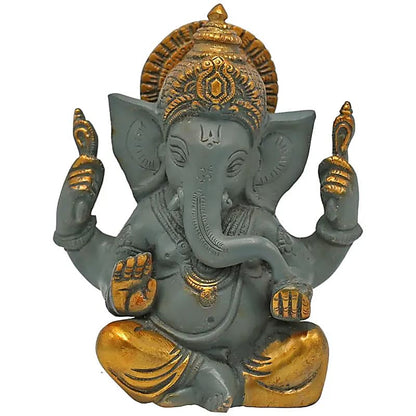 Sélection de Ganesh en métal (laiton), de 5 à 20 centimètres de haut. 2 Modèles avec de vraies pierres sertis. Parfait dans une salle de Méditation, Autel, Collection, Exposition...!