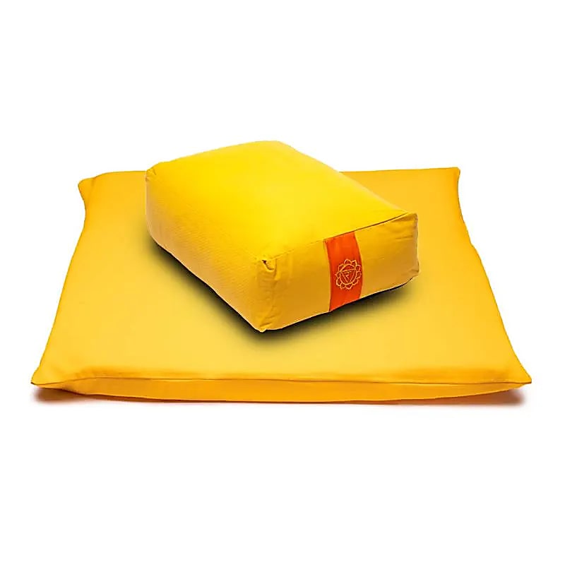 Sélection de coussins de Méditation ou de Yoga aux couleurs des 7 chakras, en coton biologique (OCS). 38 centimètres de diamètre x 28 x 15 centimètres de hauteur - 2300 grammes. De chez Yogi & Yogini, fait en Inde ! Coussion vendu seul ou en set de 7 !