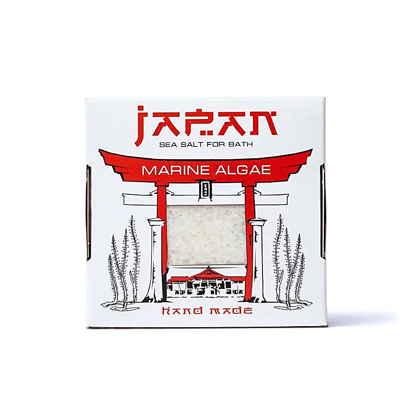 Japanese bath salts, 450-gram box. 6 scents to choose from: Ginseng, green tea, Japanese rose, jasmine, lotus, seaweed, and sakura. Relieves muscle pain, detoxifies the skin, and soothes—a truly incomparable skincare experience!