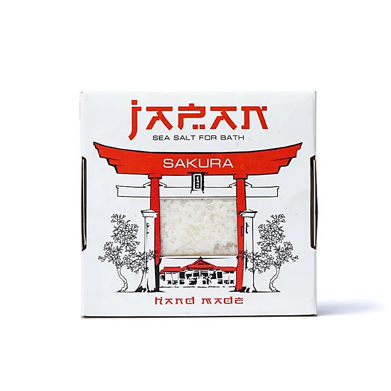Japanese bath salts, 450-gram box. 6 scents to choose from: Ginseng, green tea, Japanese rose, jasmine, lotus, seaweed, and sakura. Relieves muscle pain, detoxifies the skin, and soothes—a truly incomparable skincare experience!