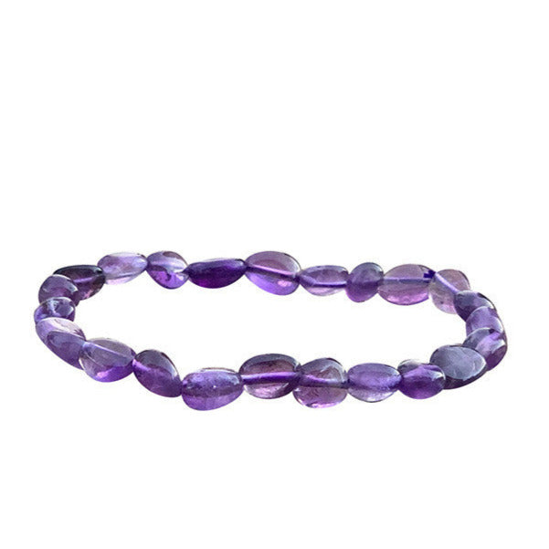 Améthyste, bracelet de 17 à 21cm, collier de 42cm et sautoir de 60cm. Perles de type 'Graine' de formes naturelles montées sur fil de haute résistance !