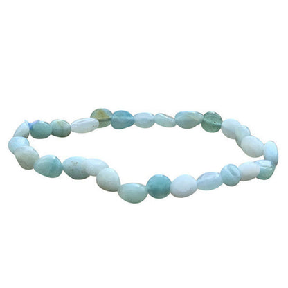 Amazonite, 17-21cm bracelet, 42cm necklace and 60cm sautoir. Naturally shaped 'Seed' beads mounted on high-strength wire!