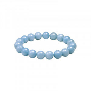 Angélite, perles rondes de 6 ou 8 mm. Vendu en fil de perle 38/39 cm, en bracelet de 17 à 21cm, en collier de 45 ou sautoir de 60cm. Qualité AA à AAA, superbes perles de la famille des 'Beryl', belle pureté, parfait !