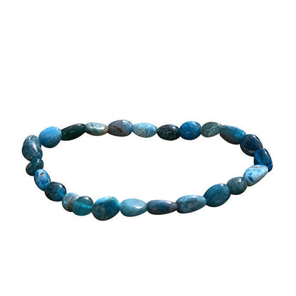 Apatite bracelet de 17 à 21cm, collier de 42cm et sautoir de 60cm. Perles de type 'Graine' de formes naturelles montées sur fil de haute résistance !