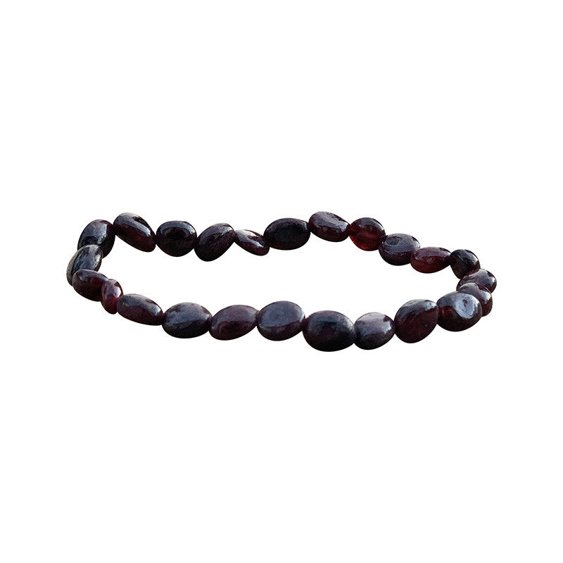 Grenat, bracelet de 17 à 21cm, collier de 42cm et sautoir de 60cm. Perles de type 'Graine' de formes naturelles montées sur fil de haute résistance !