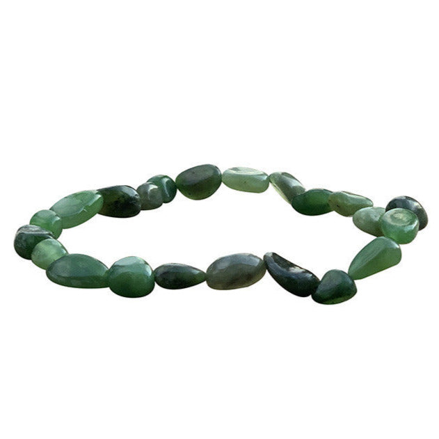 Jade de Chine, bracelet de 17 à 21cm, collier de 42cm et sautoir de 60cm. Perles de type 'Graine' de formes naturelles montées sur fil de haute résistance !