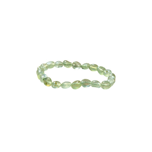 Préhnite, bracelet de 17 à 21cm, collier de 42cm et sautoir de 60cm. Perles de type 'Graine' de formes naturelles montées sur fil de haute résistance !