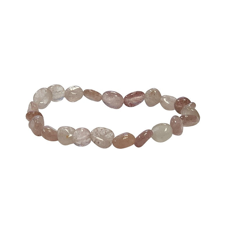 Quartz Hematoïde, bracelet de 17 à 21cm, collier de 42cm et sautoir de 60cm. Perles de type 'Graine' de formes naturelles montées sur fil de haute résistance !