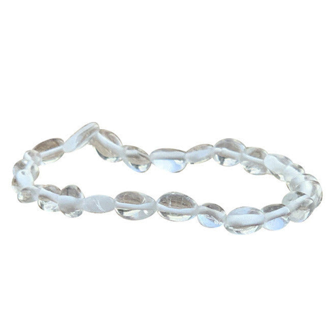 Cristal de roche, bracelet de 17 à 21cm, collier de 42cm et sautoir de 60cm. Perles de type 'Graine' de formes naturelles montées sur fil de haute résistance !
