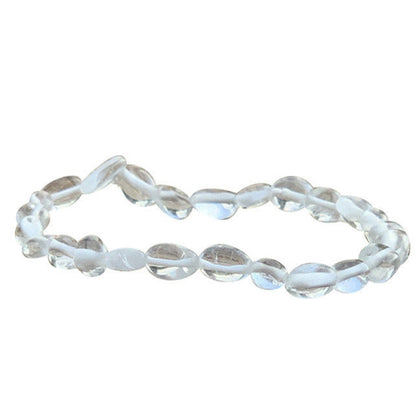 Cristal de roche, bracelet de 17 à 21cm, collier de 42cm et sautoir de 60cm. Perles de type 'Graine' de formes naturelles montées sur fil de haute résistance !