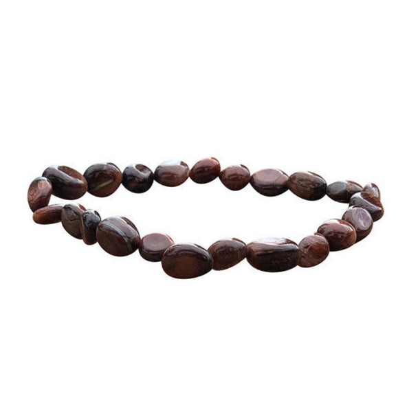 Oeil de taureau, bracelet de 17 à 21cm, collier de 42cm et sautoir de 60cm. Perles de type 'Graine' de formes naturelles montées sur fil de haute résistance !