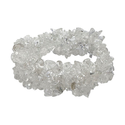 Bracelet multi-rang en perle de type 'Baroque/Chips' en cristal de roche/ quartz. Superbe pièce !