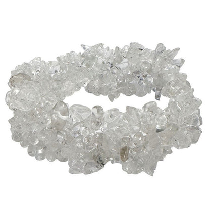 Bracelet multi-rang en perle de type 'Baroque/Chips' en cristal de roche/ quartz. Superbe pièce !