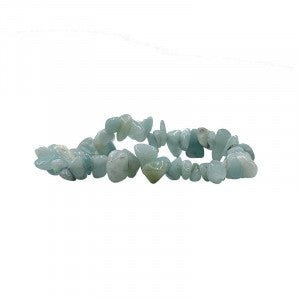 Amazonite, bracelet de 17 à 21cm, collier de 42cm et sautoir de 85cm. Perles de type 'baroque/ chips' de formes naturelles montées sur fil élastique ou fil d'acier de haute résistance !
