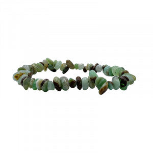 Chrysoprase, bracelet de 17 à 21cm, collier de 42cm et sautoir de 85cm. Perles de type 'baroque/ chips' de formes naturelles montées sur fil élastique ou fil d'acier de haute résistance !
