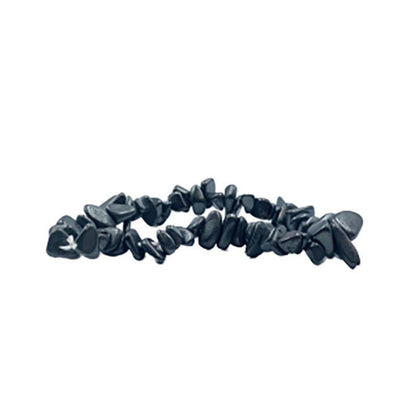 Hématite, bracelet de 17 à 21 cm ou en collier de 42 cm ou sautoir de 85 cm. Perle de type 'baroque/ chips' de 4/7 millimètres, montées sur fil élastique ou fil d'acier de haute résistance !
