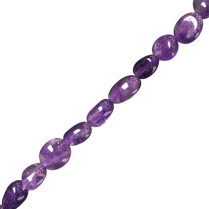Améthyste, bracelet de 17 à 21cm, collier de 42cm et sautoir de 60cm. Perles de type 'Graine' de formes naturelles montées sur fil de haute résistance !