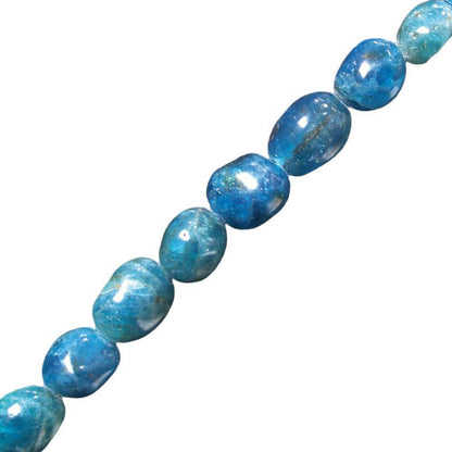 Apatite bracelet de 17 à 21cm, collier de 42cm et sautoir de 60cm. Perles de type 'Graine' de formes naturelles montées sur fil de haute résistance !
