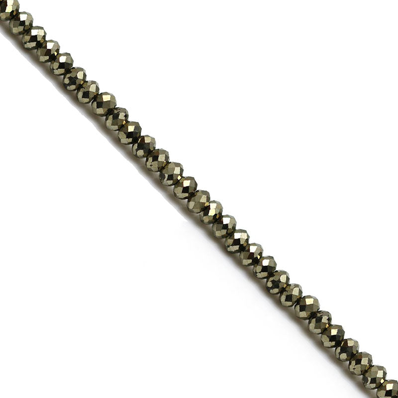 Pyrite ! Collier ou bracelet en Argent et perles facettées de 2/3 millimètres. En bracelet de 17 cm ou en collier de 40 cm. Qualité AA à AAA !