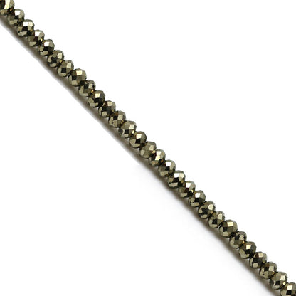Pyrite ! Collier ou bracelet en Argent et perles facettées de 2/3 millimètres. En bracelet de 17 cm ou en collier de 40 cm. Qualité AA à AAA !