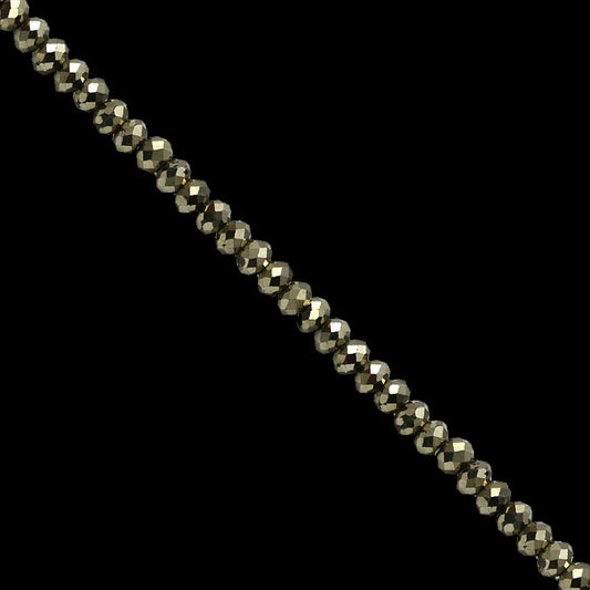 Pyrite ! Collier ou bracelet en Argent et perles facettées de 2/3 millimètres. En bracelet de 17 cm ou en collier de 40 cm. Qualité AA à AAA !