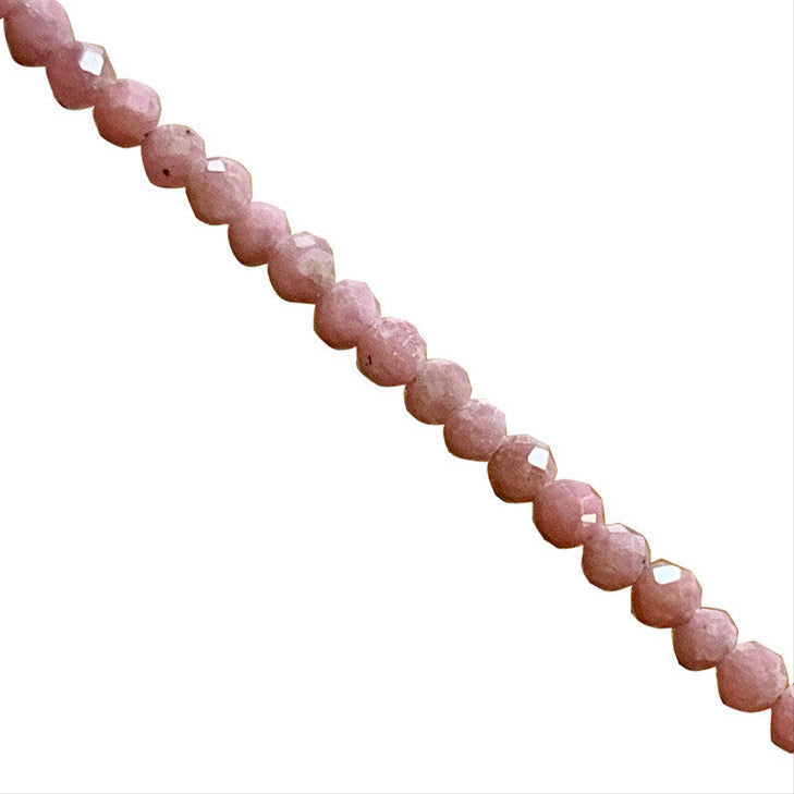 Rhodochrosite ! Collier ou bracelet en Argent et perles facettées de 2/3 millimètres. En bracelet de 17 cm ou en collier de 44 cm. Qualité AA à AAA !