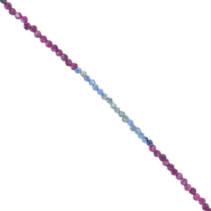 Ruby/Sapphire Mix! Necklace or bracelet in silver with 2/3 millimeter faceted beads. Available as a 17 cm bracelet or a 40 cm necklace. AA to AAA quality!