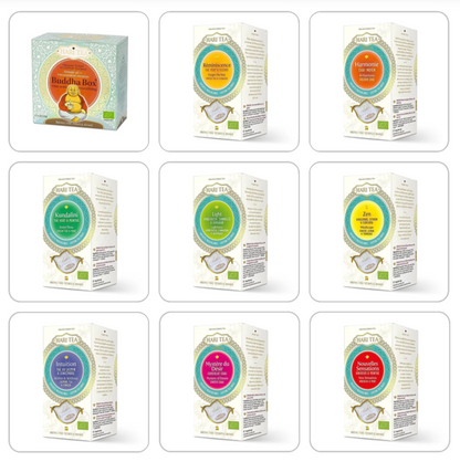 Infusion et Thé Bio. de chez 'Hari Tea', mélangé conformément à l'Ayurveda, boîte de 10 sachets ! 12 parfums au choix !
