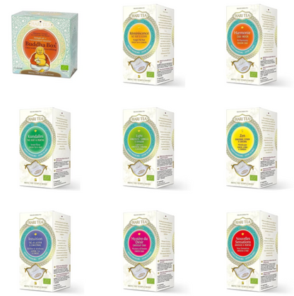 Infusion et Thé Bio. de chez 'Hari Tea', mélangé conformément à l'Ayurveda, boîte de 10 sachets ! 12 parfums au choix !