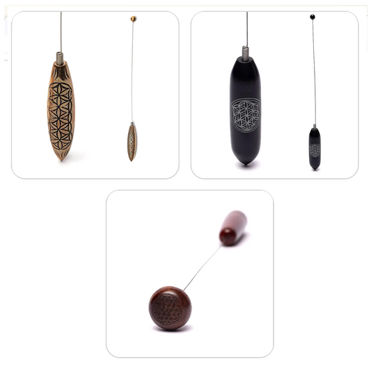 Selection of bio tensors with flower of life, from 30 to 42 centimeters, 55 to 120 grams, 3 models to choose from in stone or wood... very good quality, perfect for confirming your dowsing work!