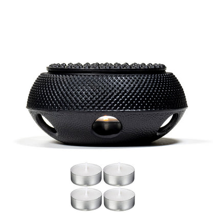 Les célèbres Théières émaillés en fonte, 'Tetsubin' et 'Tetsukyusu' de style traditionnel avec accessoires - 0,6, 1 ou 1,2 Litres. Options : tasse 65 ou 120 ml, chauffe-théière, assiette, porte couvercle... Parfait !
