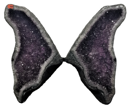Paire de géode 'papillon' de 80x78cm - 54 kg. Vendu avec socle en métal sur mesure. Qualité AA, Brésil !