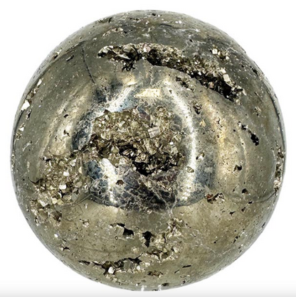 Pyrite cristal du pérou, pièce unique, sphère de 75 millimètres - 1,090 grammes. Une pierre naturellement belle !