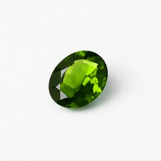 Diopside, magnifique pierre fine tallée de 0,13 carat. Parfait en bijouterie, collection ,exposition...