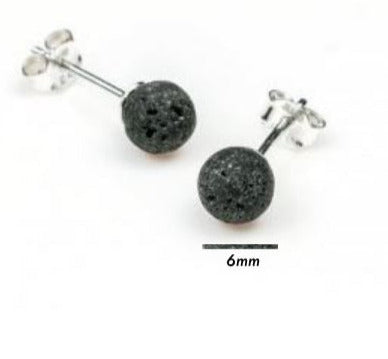 Lava stone studs/earrings, AA to AAA quality. 0.925 silver finish, perfect!