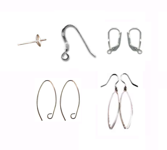 Apprêts en Argent 0,925, montures pour boucles et puces d'oreilles de 17 à 35 millimètres... Très bonne qualité, parfait pour vos créations ou pour réparation ! Vendu par paire !