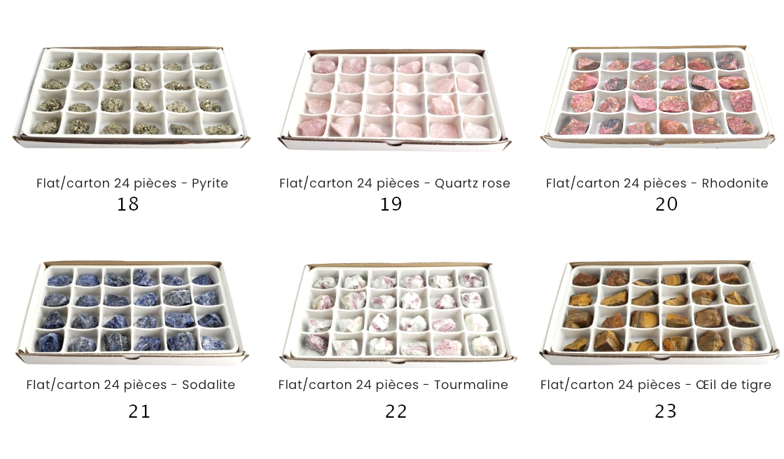 Sold by the box/flat pack of 24 pieces measuring approximately 3/4 x 3/4 cm. Perfect for lithotherapy, jewelry, collecting, or displaying!