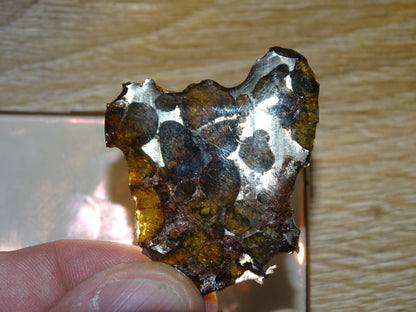 Sélection de météorites Pallasites Sericho, de 6 à 40 gr. Se distinguent par la présence de gros cristaux d'olivine en inclusion dans la matrice, magnifique !