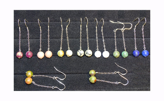 Earrings from the 'Pearls &amp; Chains' collection, Gem &amp; Zen concept, AA to AAA quality, mounted by "Gem &amp; Zen". Sold in Silver, Silver-tone brass or gold-tone finish + options for choice of mounts, perfect!