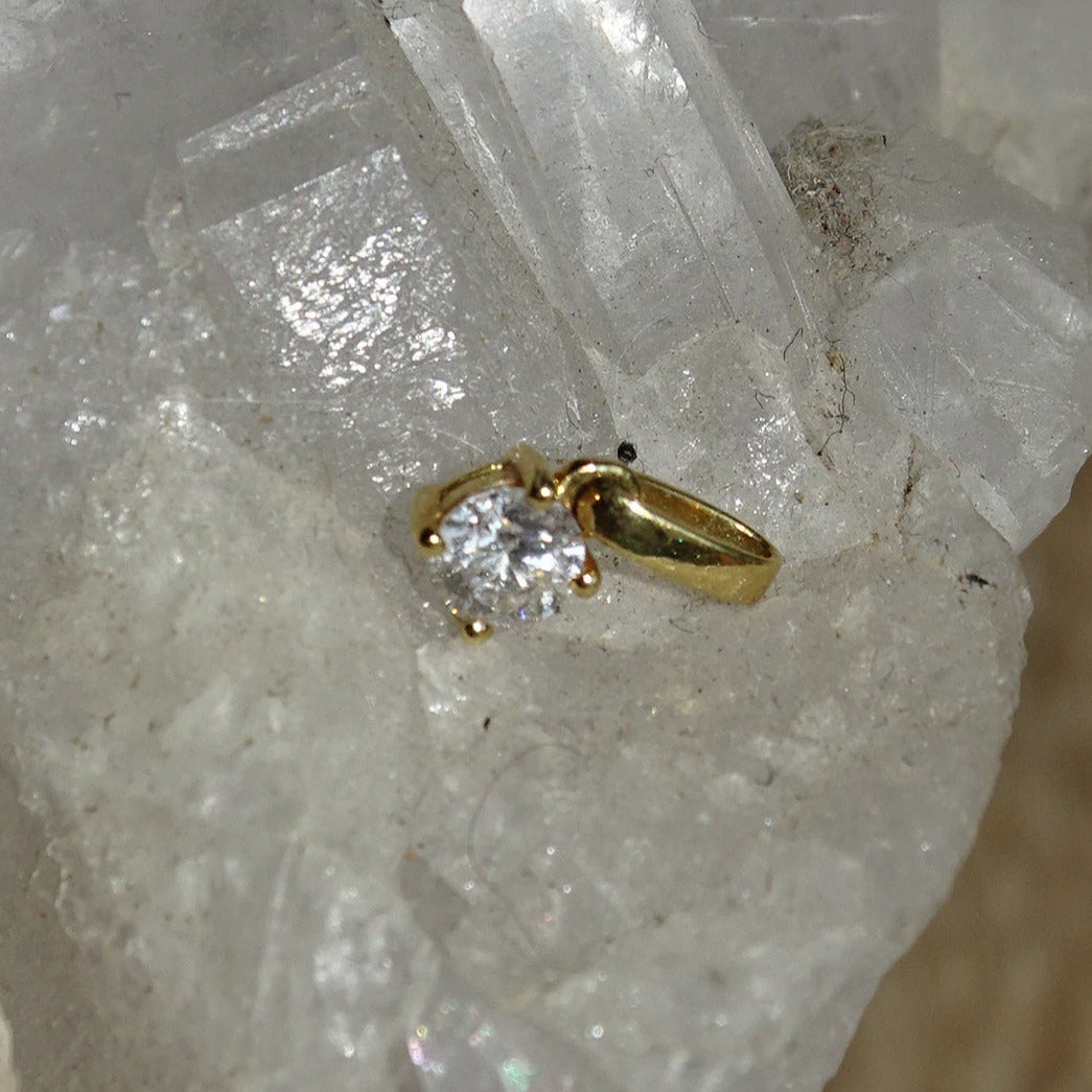 Diamant, authentique 'Solitaire', pendentif haut de gamme, taille de 5 x 5 mm, poids de 2 carats environ sur montage en Or - Très belle qualité pour ce joyau !