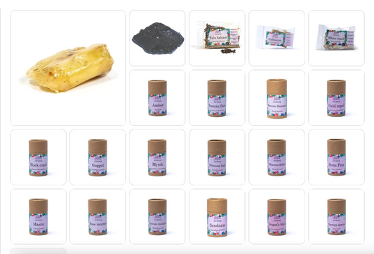 Incense made from pure natural resin, to be burned on charcoal. From 15 to 31 gr. - 21 fragrances to choose from! Perfect for creating your own blends to suit your needs! Find recipes in the details! 