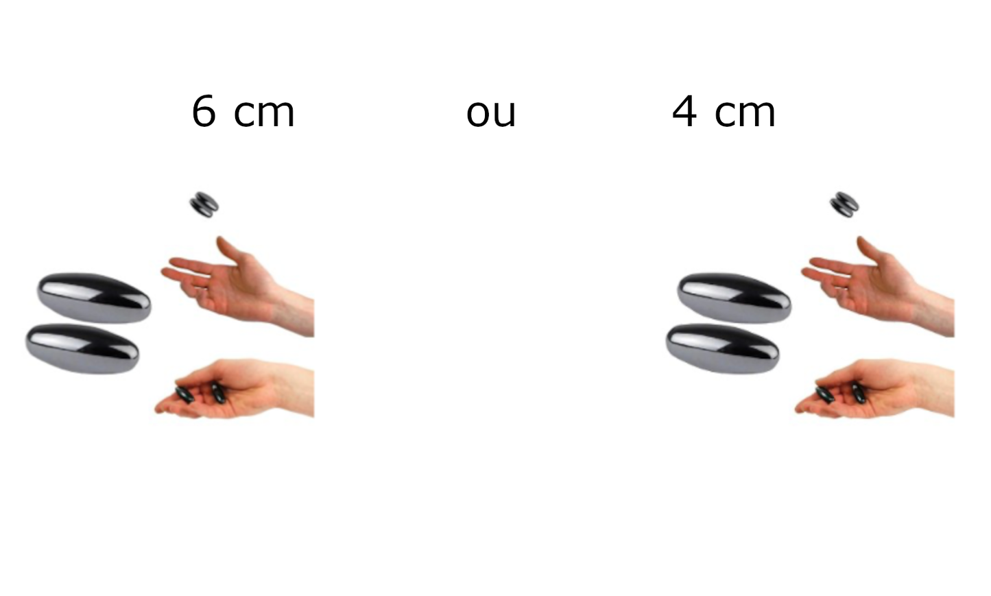 Hématite magnétique 'Power magnet', vendu par paire de 4 ou 6 centimètres, 2 finitions : naturelle ou titane ! Puissance : entre 1 200 à 1 300 gauss. Sert aussi de 'crotale' en musique, jeter en l'air, cela produit un son unique et vibrant !