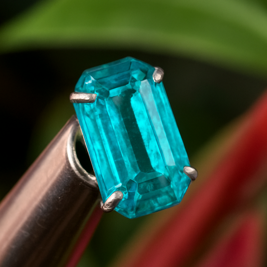 Tourmaline bleue/ Indicolite, pierre taillée de 10mm x 5 x 4 - 1,5 carat. Parfait en bijouterie, collection ,exposition...