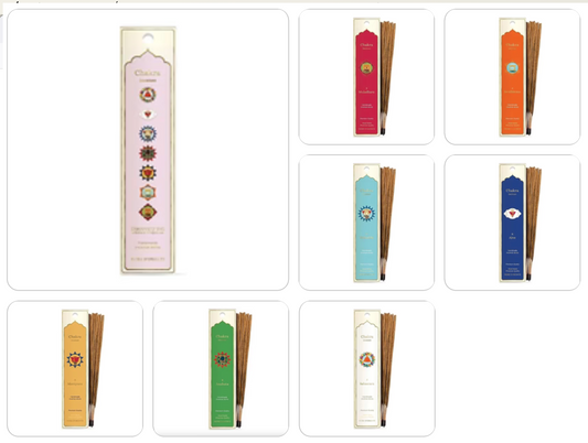 Incense from 'Fiore d'Oriente', '7 Chakras' series, pack of approximately 20 sticks. Burn time: ± 60 to 70 minutes per stick! Very good quality!